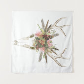 Tenture Crâne et fleurs de cerfs (Devant (Horizontal))