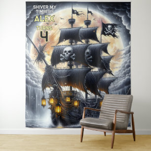 Tenture Crâne et os croisés Pirate Frissonne Mes Bois