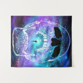 Tenture Crâne et planète Terre - Crânes humains (Devant (Horizontal))