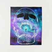 Tenture Crâne et planète Terre - Crânes humains (Devant)