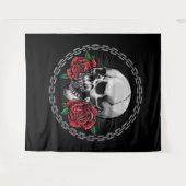 Tenture Crâne et Rose (Devant (Horizontal))