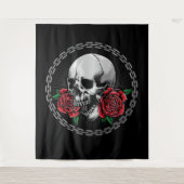 Tenture Crâne et Rose (Devant)