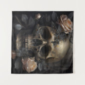 Tenture Crâne et Rose (Devant (Horizontal))