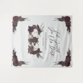Tenture Crâne Floral Gris Clair Gothic Til Death (Devant (Horizontal))