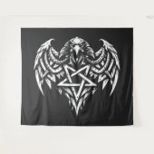 Tenture Crâne Pentagramme Tribal par BurnsInhell (Devant (Horizontal))