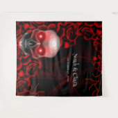 Tenture Crâne rouge floral foncé moody gothique crâne Hall (Devant (Horizontal))