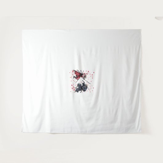 Tenture Crâne Samurai Duel (Devant (Horizontal))