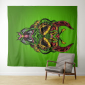 Tenture Crâne serpent (En situation (horizontale))