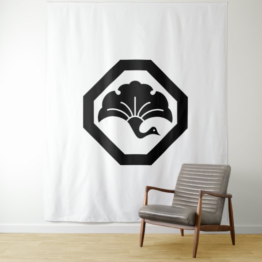 Tenture Crane-shaped ginkgo leaf on tray (En situation)