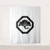 Tenture Crane-shaped ginkgo leaf on tray (Devant)