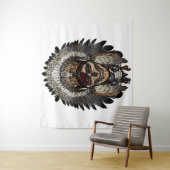 Tenture Crâne tribal (En situation)