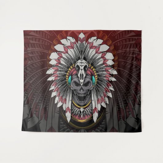 Tenture Crâne tribal (Devant (Horizontal))