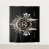 Tenture Crâne tribale indienne de Cherokee (Devant)