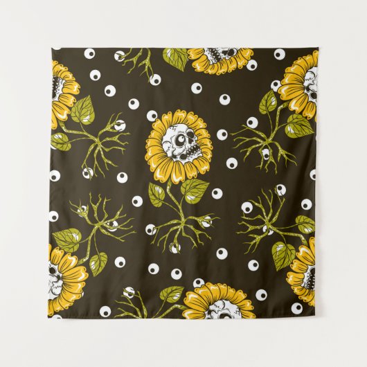 Tenture crânes de tournesol sans couture motif (Devant)
