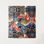 Tenture CRANES DE VOL, VAGUES, FLEURS DE PRINTEMPS Japonai (Devant)