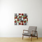 Tenture Crânes et roses (En situation (horizontale))