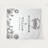 Tenture Crânes gothiques Floral Photo Booth Arrière-plan (Devant (Horizontal))