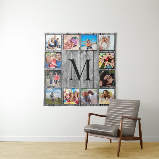 Tenture Create Your Custom Photo Collage Rustic Farmhouse (En situation)