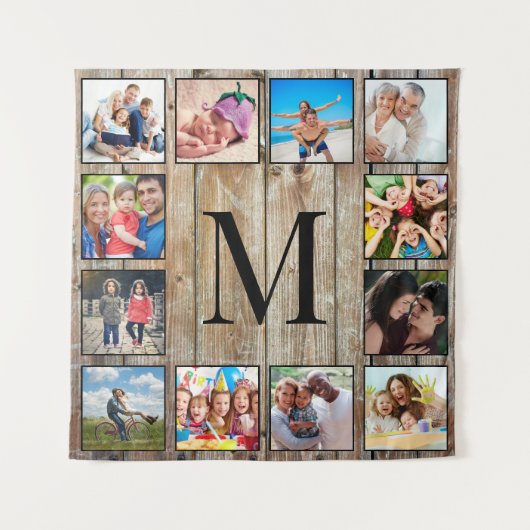 Tenture Create Your Custom Photo Collage Rustic Farmhouse (Devant)