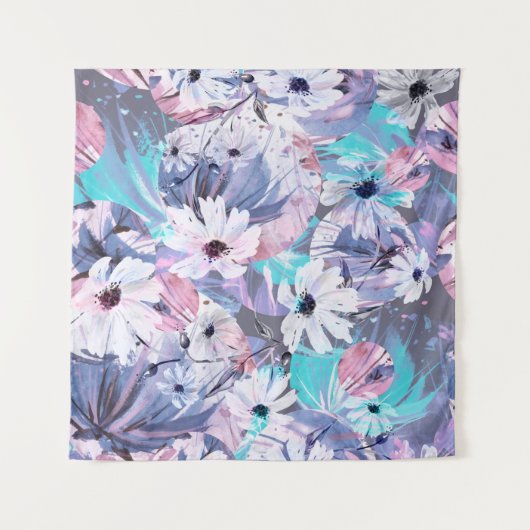 Tenture Creative seamless watercolor pattern of plants, He (Devant)