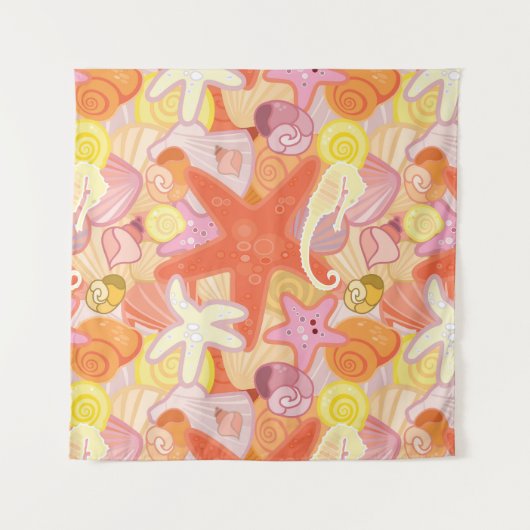 Tenture Créatures en pastel de mer (Devant (Horizontal))