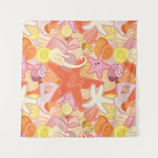 Tenture Créatures en pastel de mer (Devant)