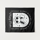 Tenture Creepy Happy Easter bunny skull gothic aesthetic (Devant (Horizontal))