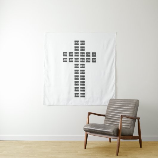 Tenture Créer un Motif croisé avec n'importe quel logo ou  (En situation)