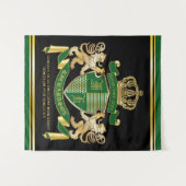Tenture Créez Votre Propre Blason Emblème Lion Vert Or (Devant (Horizontal))