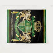 Tenture Créez Votre Propre Blason Emblème Lion Vert Or (Devant (Horizontal))