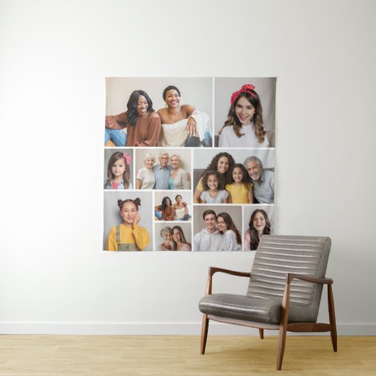 Tenture Créez votre propre collage de 10 photos (En situation)