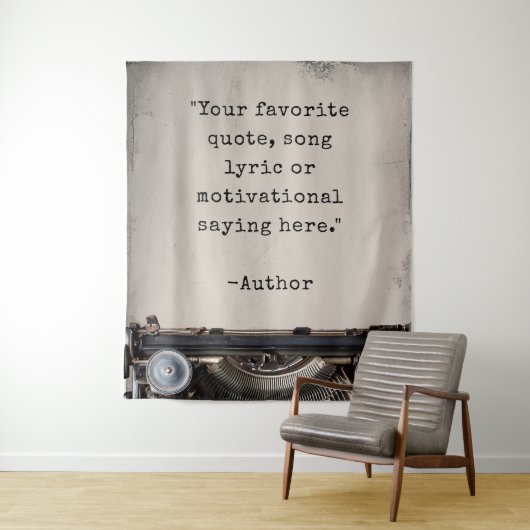 Tenture Créez votre propre devis de machine à écrire Vinta (En situation)