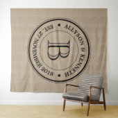 Tenture Créez votre propre logo Burlap Anniversaire Monogr (En situation (horizontale))