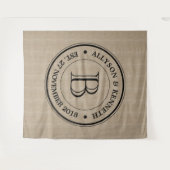 Tenture Créez votre propre logo Burlap Anniversaire Monogr (Devant (Horizontal))