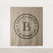Tenture Créez votre propre logo Burlap Anniversaire Monogr (Devant)