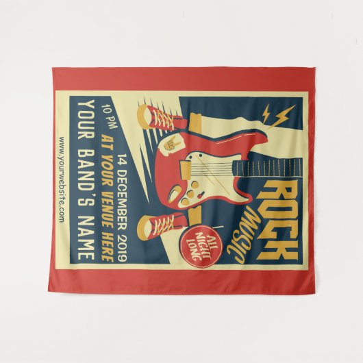 Tenture Créez votre propre musique Retro Rock (Devant (Horizontal))