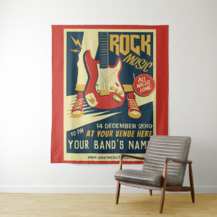 Tenture Créez votre propre musique Retro Rock