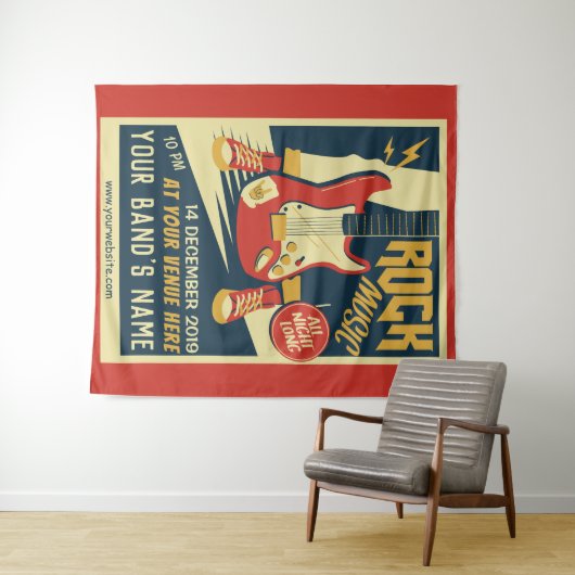 Tenture Créez votre propre musique Retro Rock (En situation (horizontale))