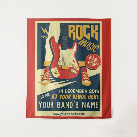 Tenture Créez votre propre musique Retro Rock (Devant)