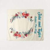 Tenture Crème Boho Mariage arrière-plan Réception Photo Bo (Devant (Horizontal))