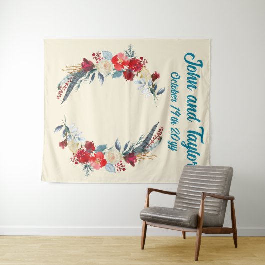 Tenture Crème Boho Mariage arrière-plan Réception Photo Bo (En situation (horizontale))