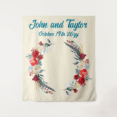 Tenture Crème Boho Mariage arrière-plan Réception Photo Bo (Devant)