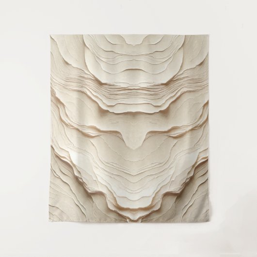 Tenture Crème d'ivoire aspect naturel bohème texturé (Devant)