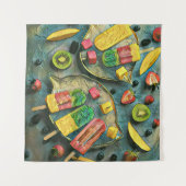 Tenture Crème glacée colorée pop fruits (Devant)