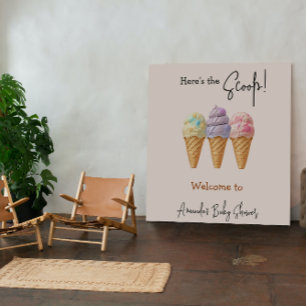 Tenture Crème glacée douce été ici Baby shower Scoop