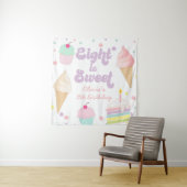 Tenture Crème glacée et gâteau Huit est doux 8e anniversai (En situation)