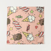 Tenture Crème glacée mignonne & Lollipopes : sans couture (Devant (Horizontal))