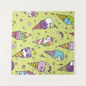 Tenture Crème glacée Pop Cute : Motif animal (Devant (Horizontal))