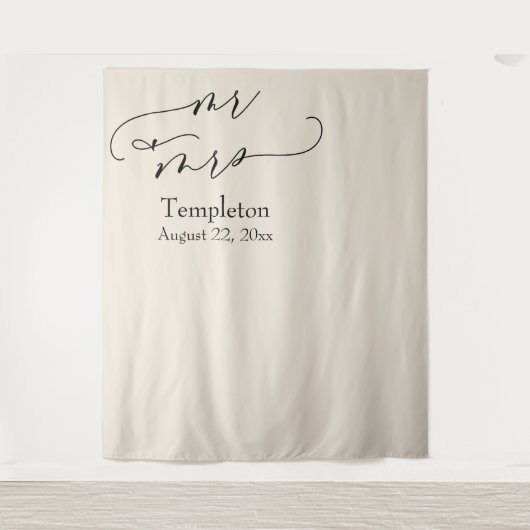 Tenture Crème M & Mme Simple Gauche Aligné Fond photo (Devant)