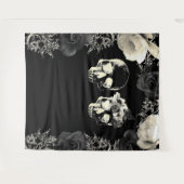 Tenture Crème noire Squelette SkuLLS fond de la photograph (Devant (Horizontal))